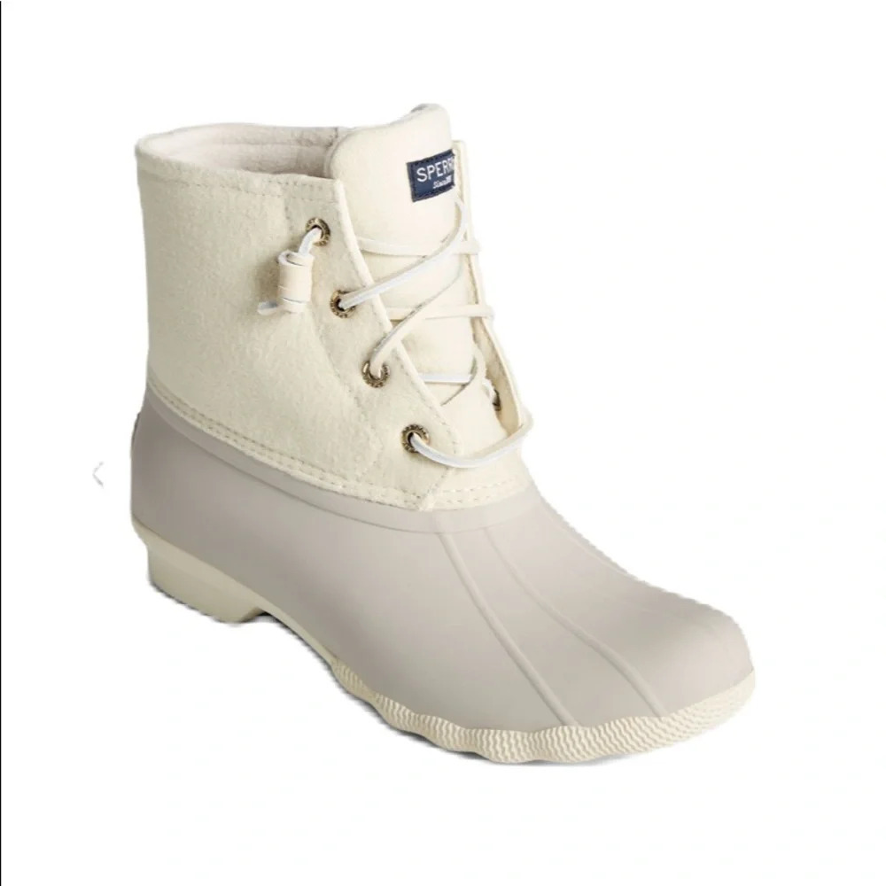 Sperry Women's Saltwater Wool Duck Boot White‎ Size 9.5